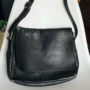 Black Leather Crossbody Bag
